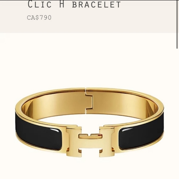 Hermes Jewelry - Hermes Clic H Bracelet in Black/Gold